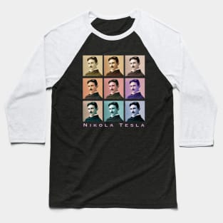 Copy of pop Nikola Tesla portrait Baseball T-Shirt